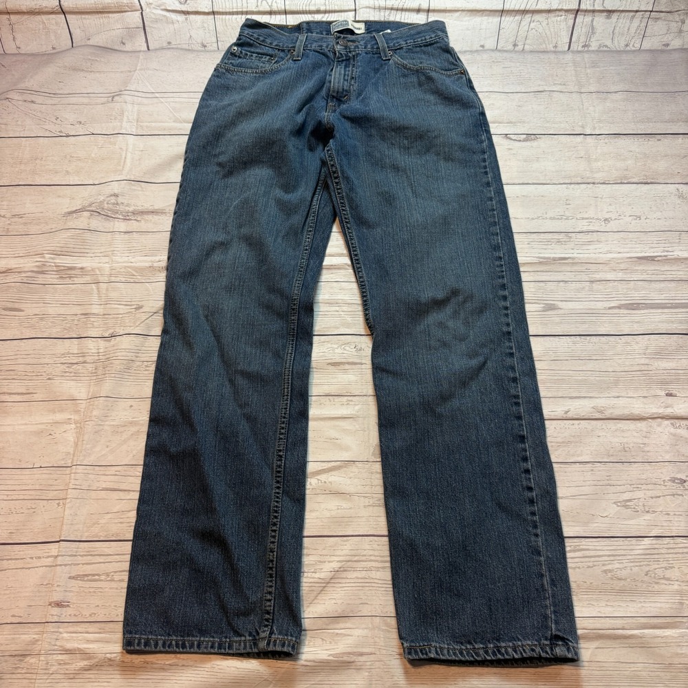 Signature Levi Strauss Jeans Blue Straight Leg Denim Men's 30x32 (Fits 27x30)